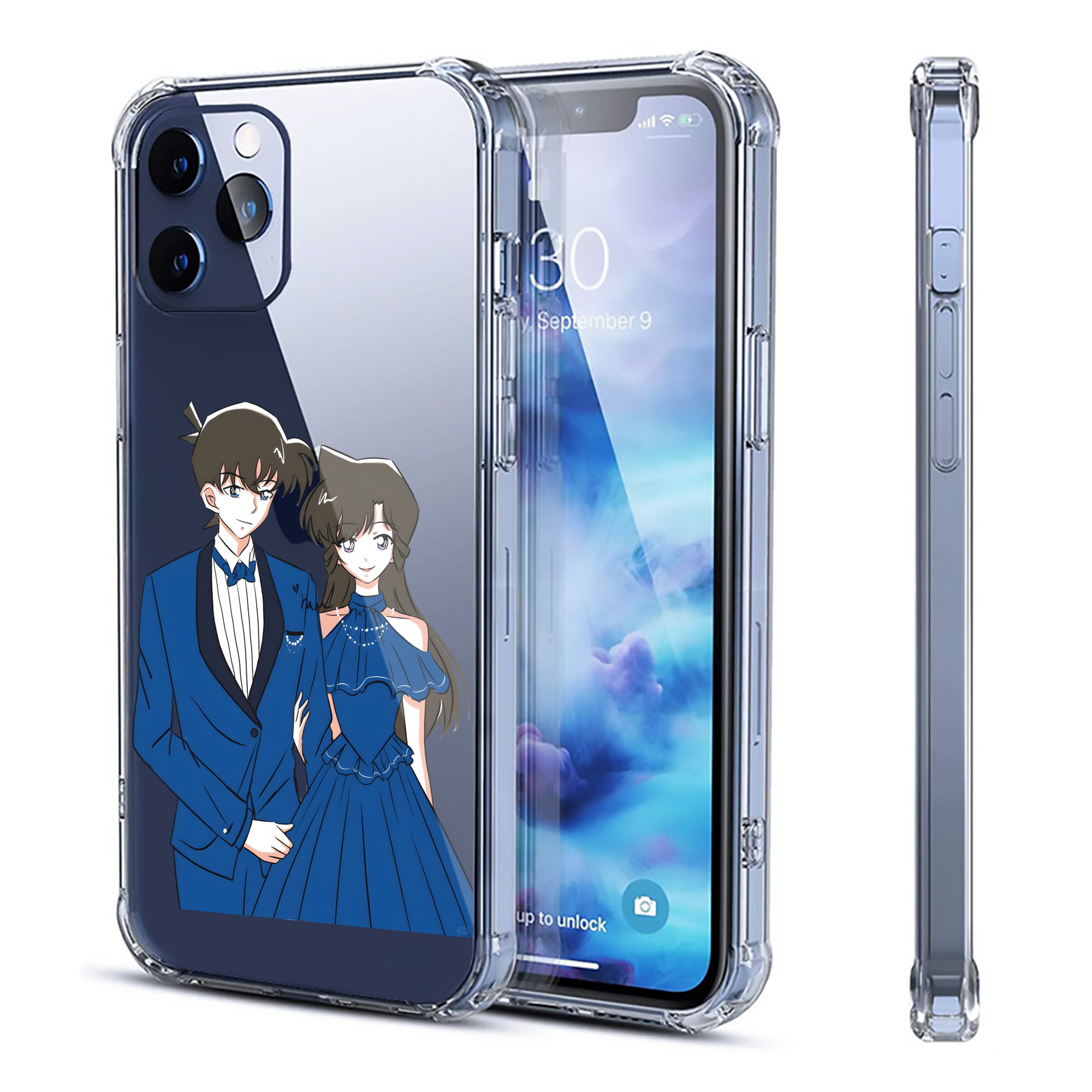（画像用） 名探偵コナン 江戸川 コナン Detective Conan Conan Edogawa 【iPhone 12シリーズ対応】透明スマホケース（クリアソフトケース）